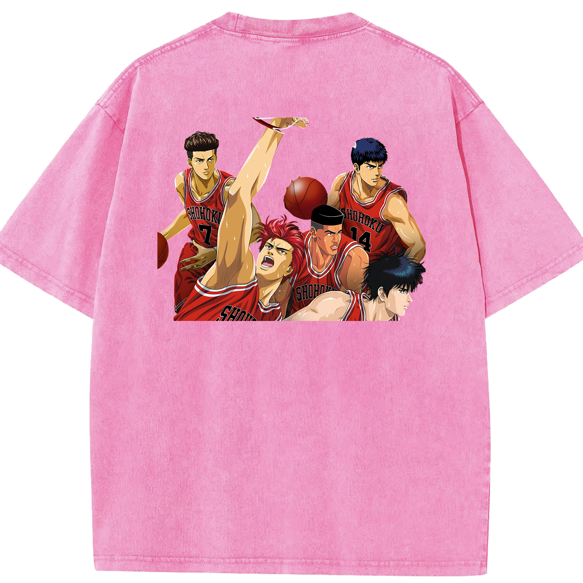 （画像用） SLAM DUNK／スラムダンク 綿100% ヴィンテージ風 半袖Tシャツ（背面プリント）